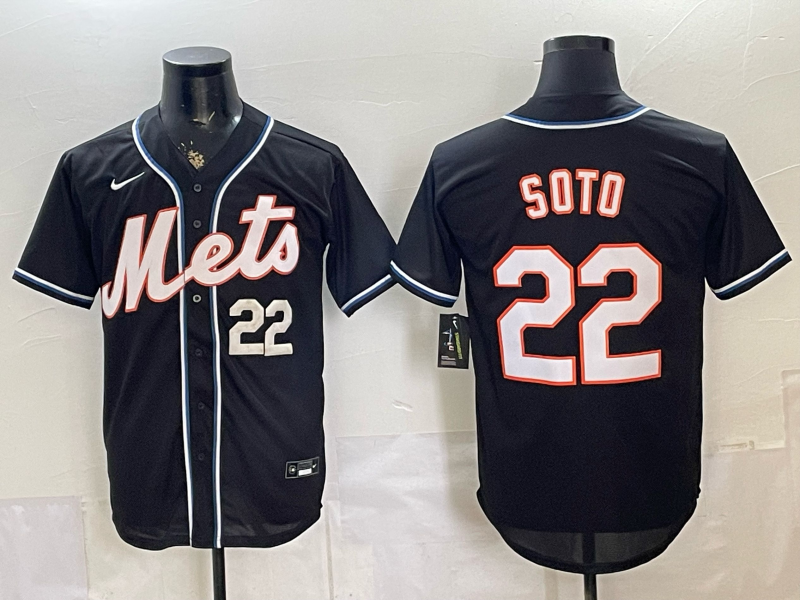 Men New York Mets #22 Soto black 2025 MLB Nike jersey 0528009